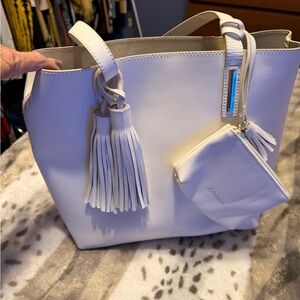 Joy-Iman designer Tote with Tassel and Pouch
